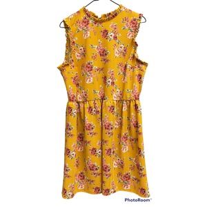 Mustard  yellow floral dress, SZ XL